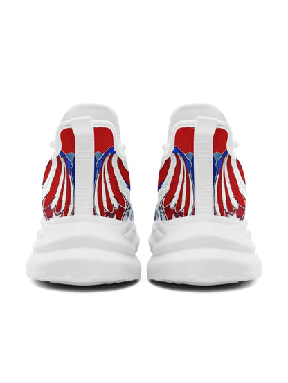 Personalized America Flag Sneakers, Custom Breathable and Pride Walking Shoes, Patriotic Sports Shoes