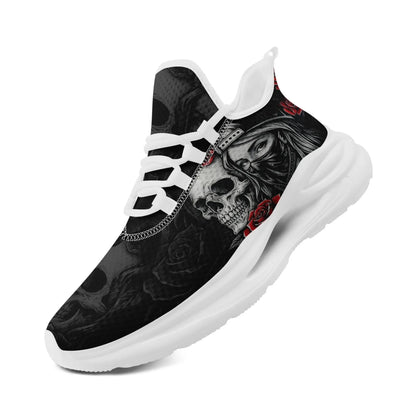 Personalized Skull Fashion Sneakers, Dark Soul Walking Shoes,Comfortable Gothic Street Style