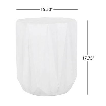 Outdoor Lightweight Concrete Side Table - Antique White