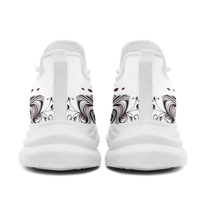 Personalized Flag with Skull Print Sneakers, Custom Breathable and Comfortable Lace Up Shoes
