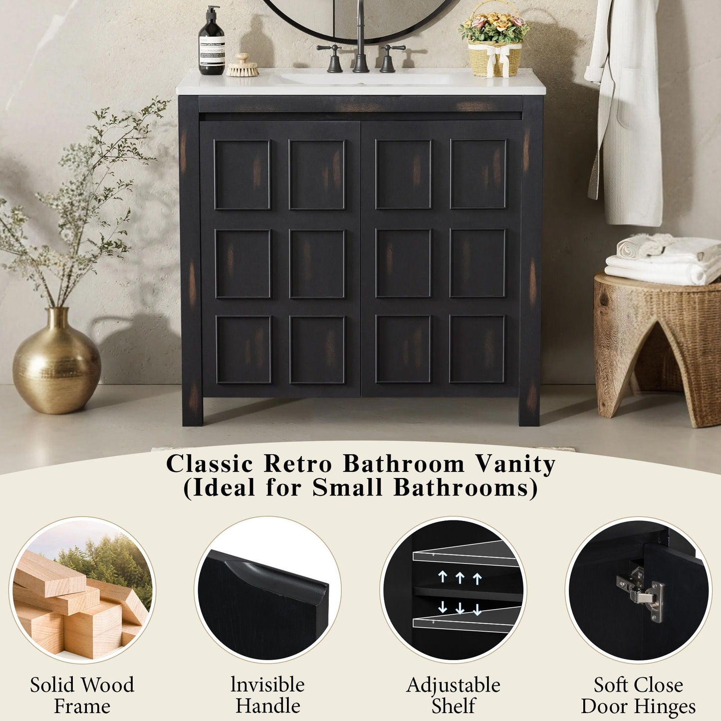 Bathroom Vanity Organizer With Sink, Combo Cabinet Set, Bathroom Storage Cabinet