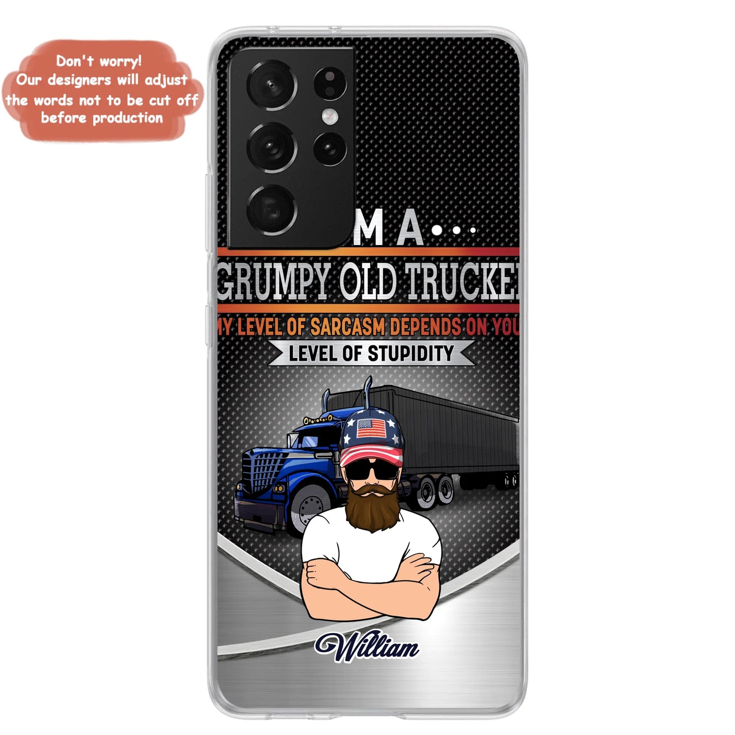 Custom Personalized Old Trucker Phone Case - Father's Day Gift Idea for Trucker - I'm A Grumpy Old Trucker - Case for iPhone/Samsung