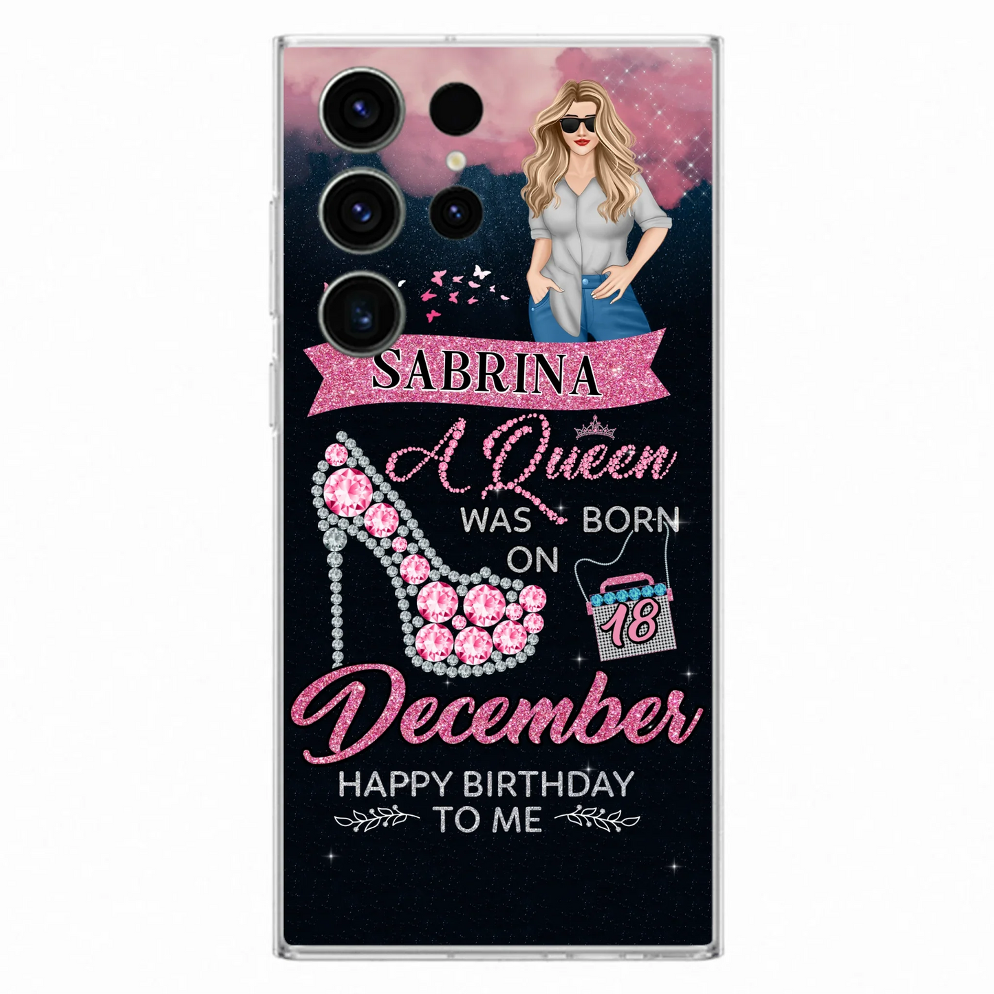 Custom Personalized Birthday Queen Phone Case - Gift Idea For Friends/Birthday - A Queen Was Born - Case for iPhone/Samsung
