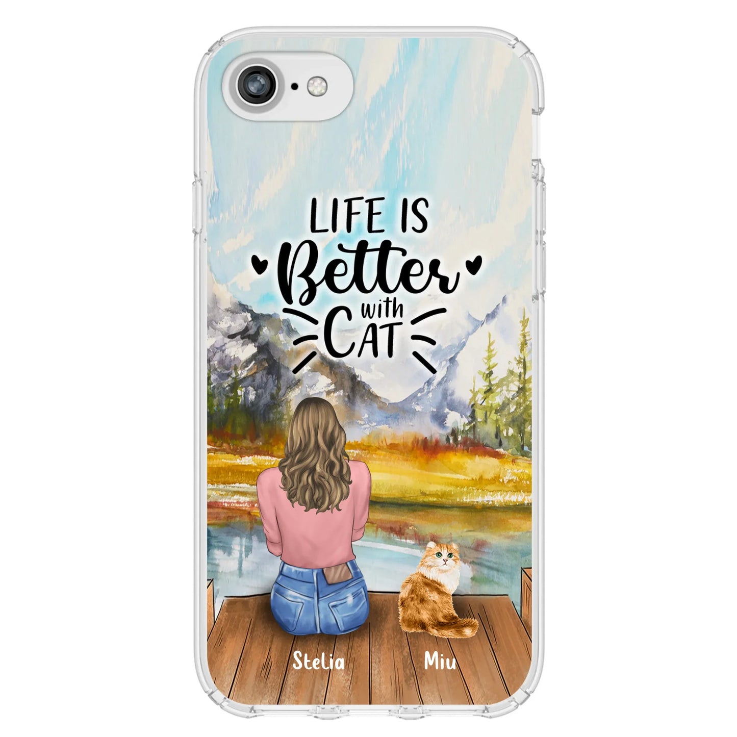 Custom Personalized Cat Mom Phone Case - Gifts For Cat Lovers With Upto 4 Cats - You Had Me At Meow - Case For iPhone(Update Iphone 14), Samsung And Xiaomi