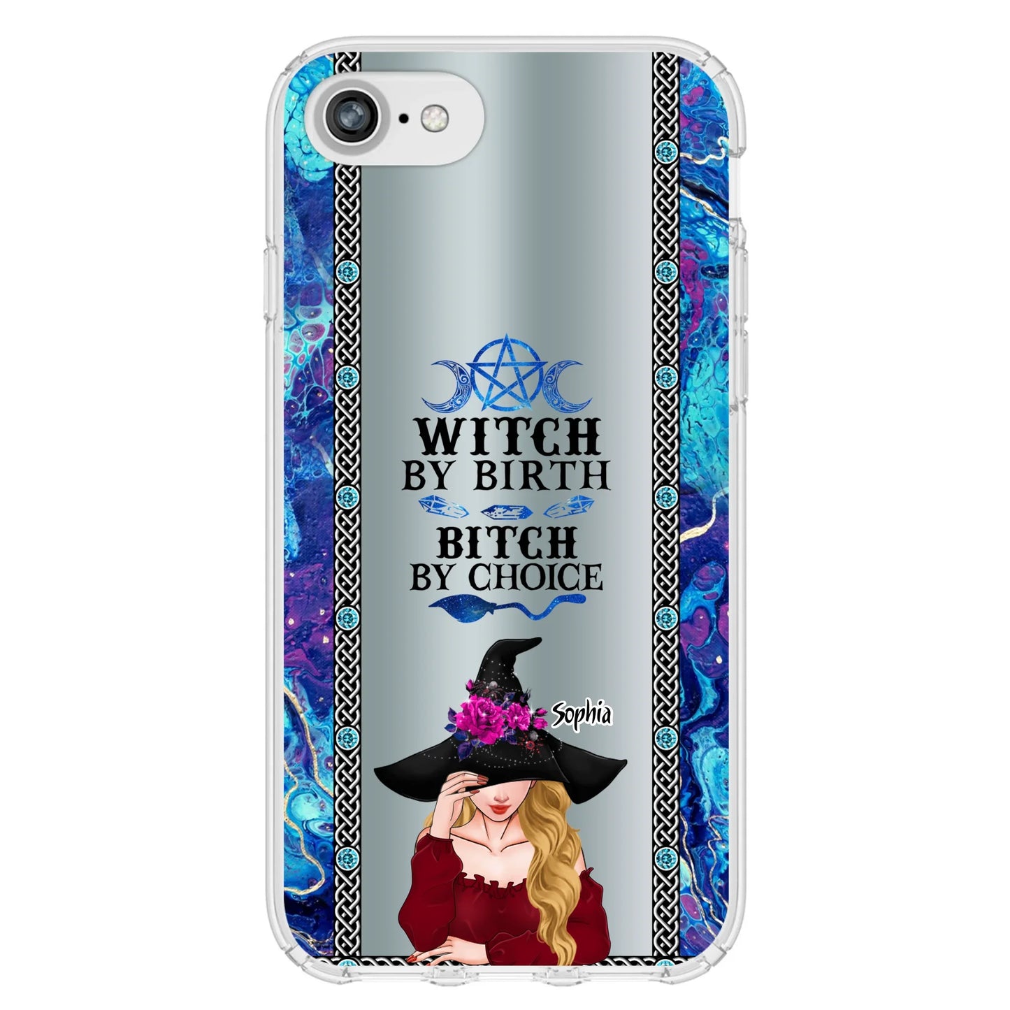 Custom Personalized Witch Phone Case for iPhone and Samsung - Gift Idea For Halloween - Witch By Birth, Bitch By Choice