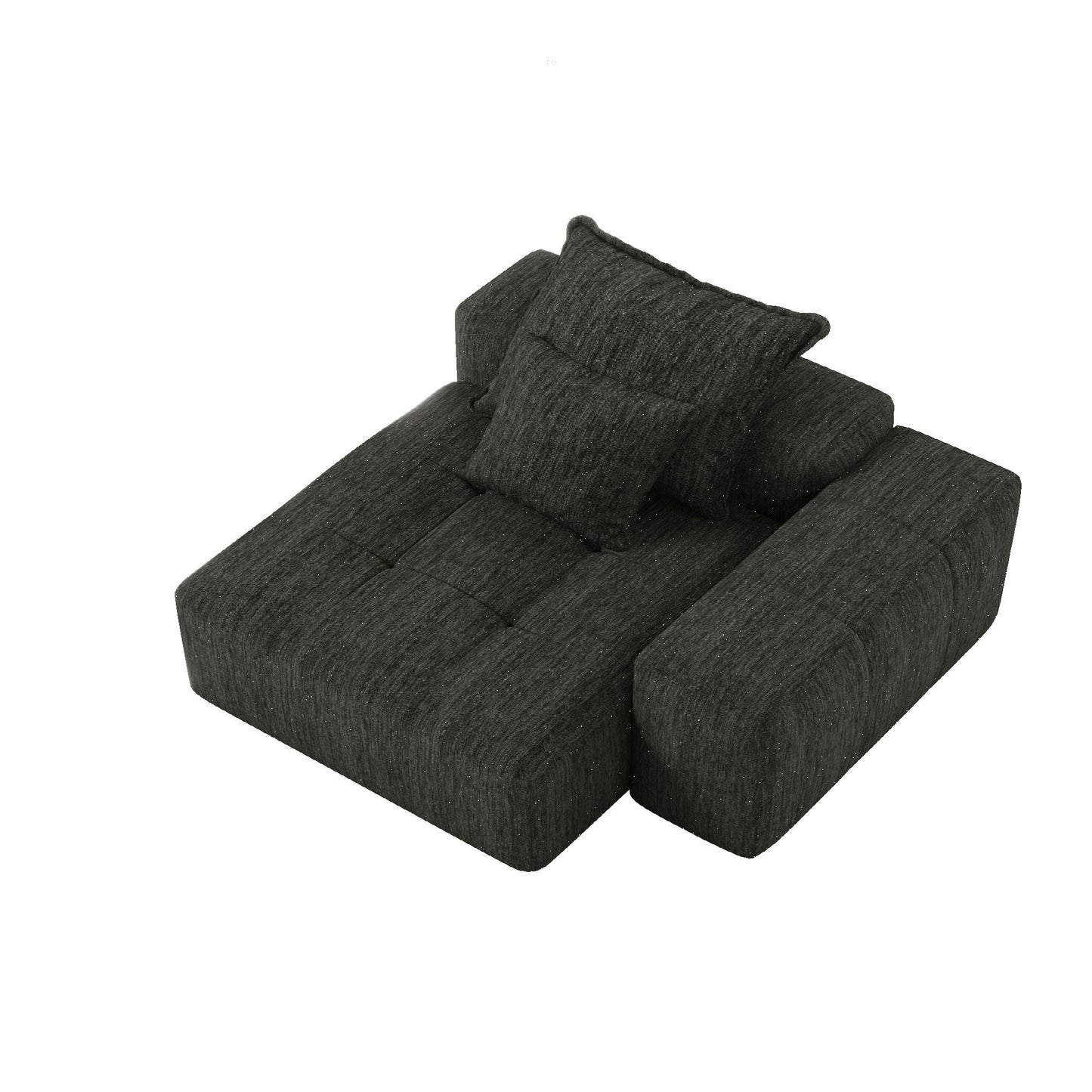 Modern Oversized Modular Sectional Sofa with Sparkling Chenille Fabric