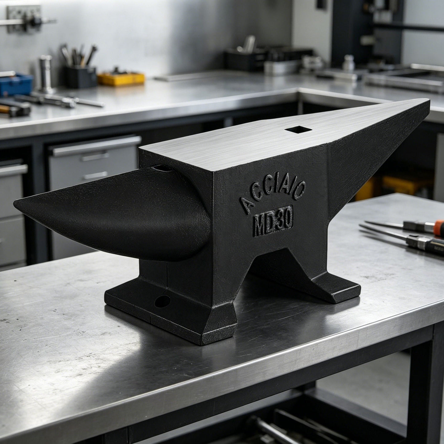 Heavy Duty Cast Steel Anvil, 22 Lbs Single Horn With Large Countertop, High Hardness For smithing
