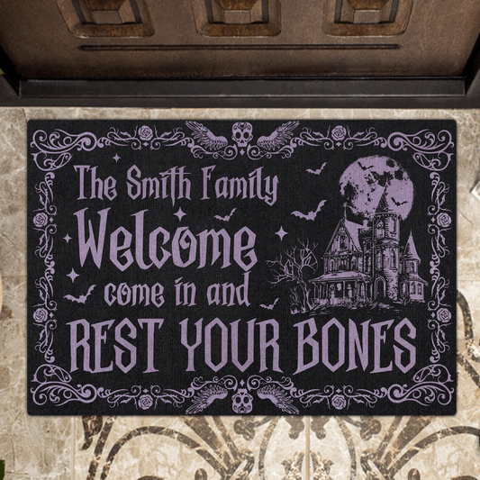 Personalized Witch Doormat - Gift Idea For Witch Lover - Come In And Rest Your Bones
