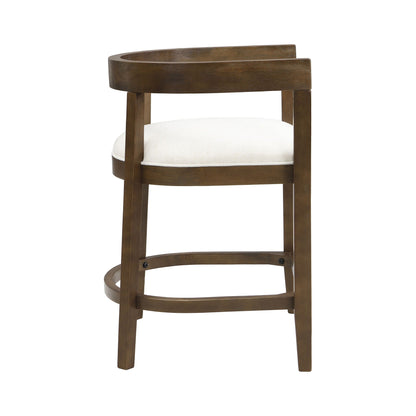Modern Rubberwood Counter Stool Set With Upholstered Seats