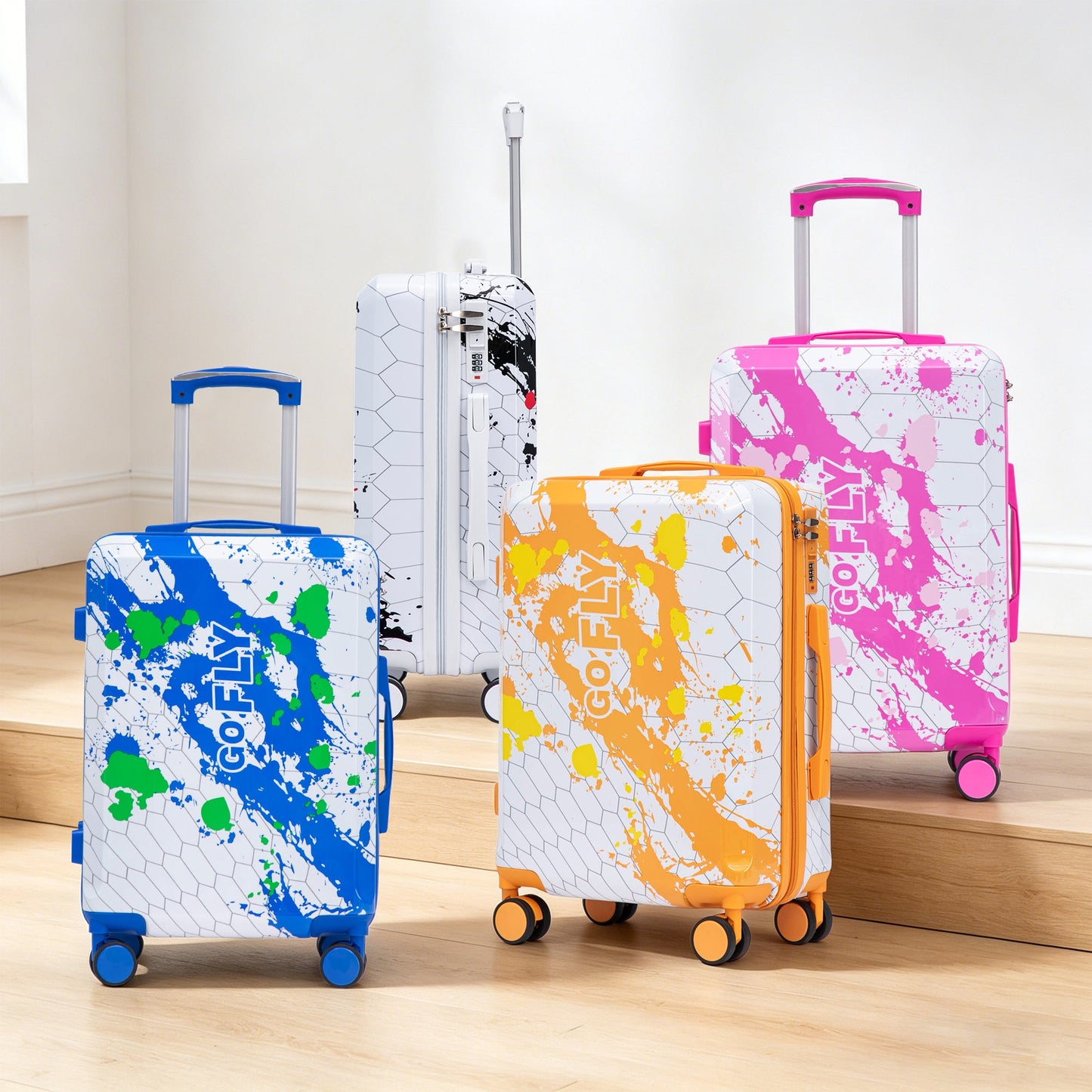 20 Inch PC Spinner Wheel Luggage, Carry-On Suitcase - Orange