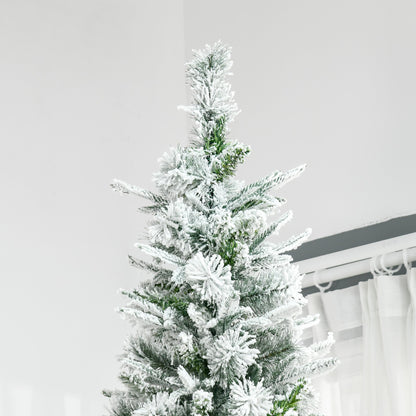 HOMCOM 9' Unlit Snow Flocked Pine Artificial Christmas Tree