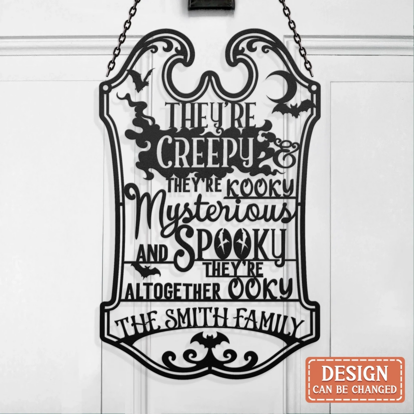 Personalized Spooky Family Metal Sign - Gift Idea For Family - They're Creepy They're Kooky Mysterious