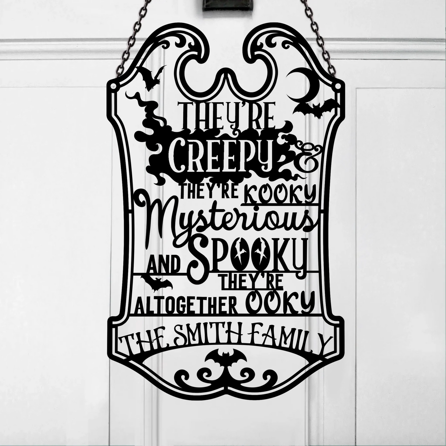 Personalized Spooky Family Metal Sign - Gift Idea For Family - They're Creepy They're Kooky Mysterious