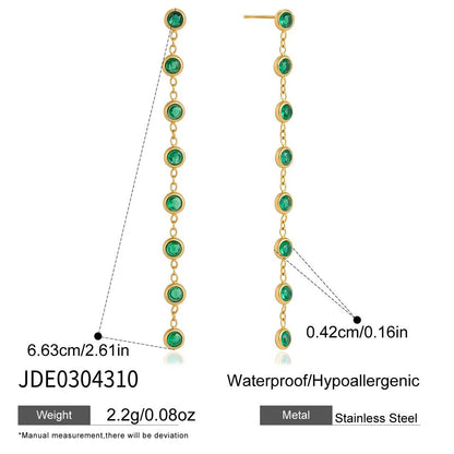 Color Zircon Tassel Earrings Collection