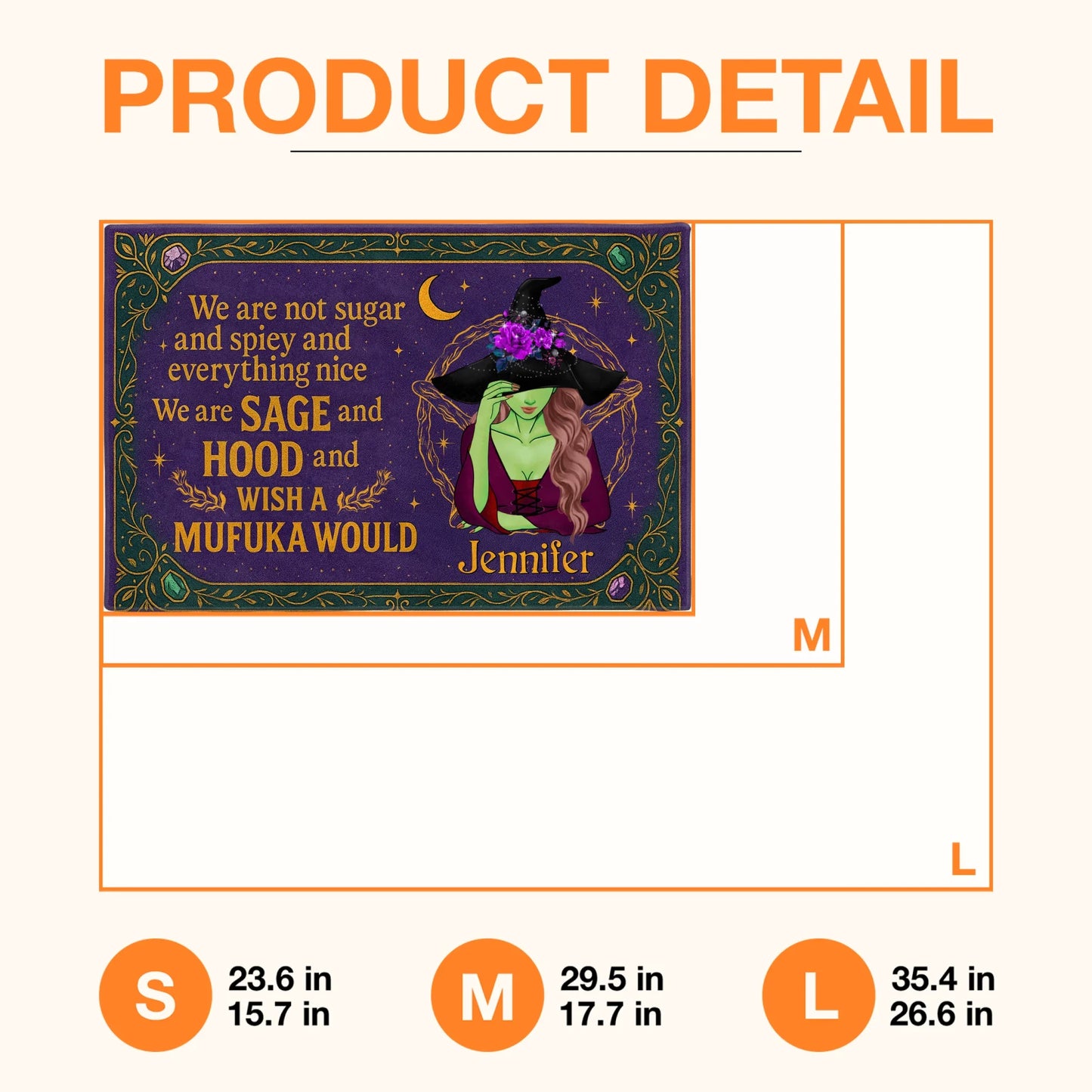 Personalized Witch Doormat - Halloween Gift Idea For Witch Lover - We Are Not Sugar And Spiey