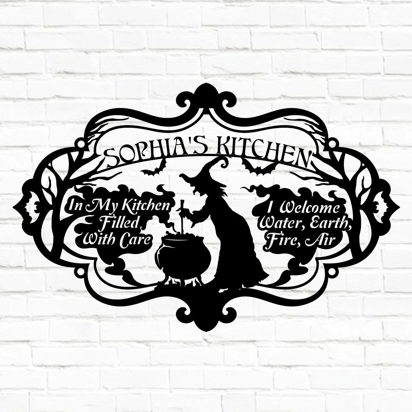 Personalized Witch Kitchen Metal Sign - Gift Idea For Witch Lover - In My Kitchen Filled With Care