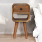 Solid Wood Extra Mini Oak-ish Curve Lower Bedside Table
