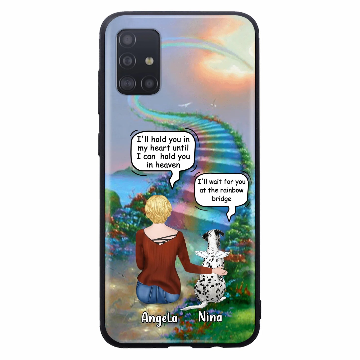 Custom Personalized Memorial Dog Phone Case - Upto 4 Dogs - Memorial Gift For Dog Lovers - Case For iPhone/Samsung