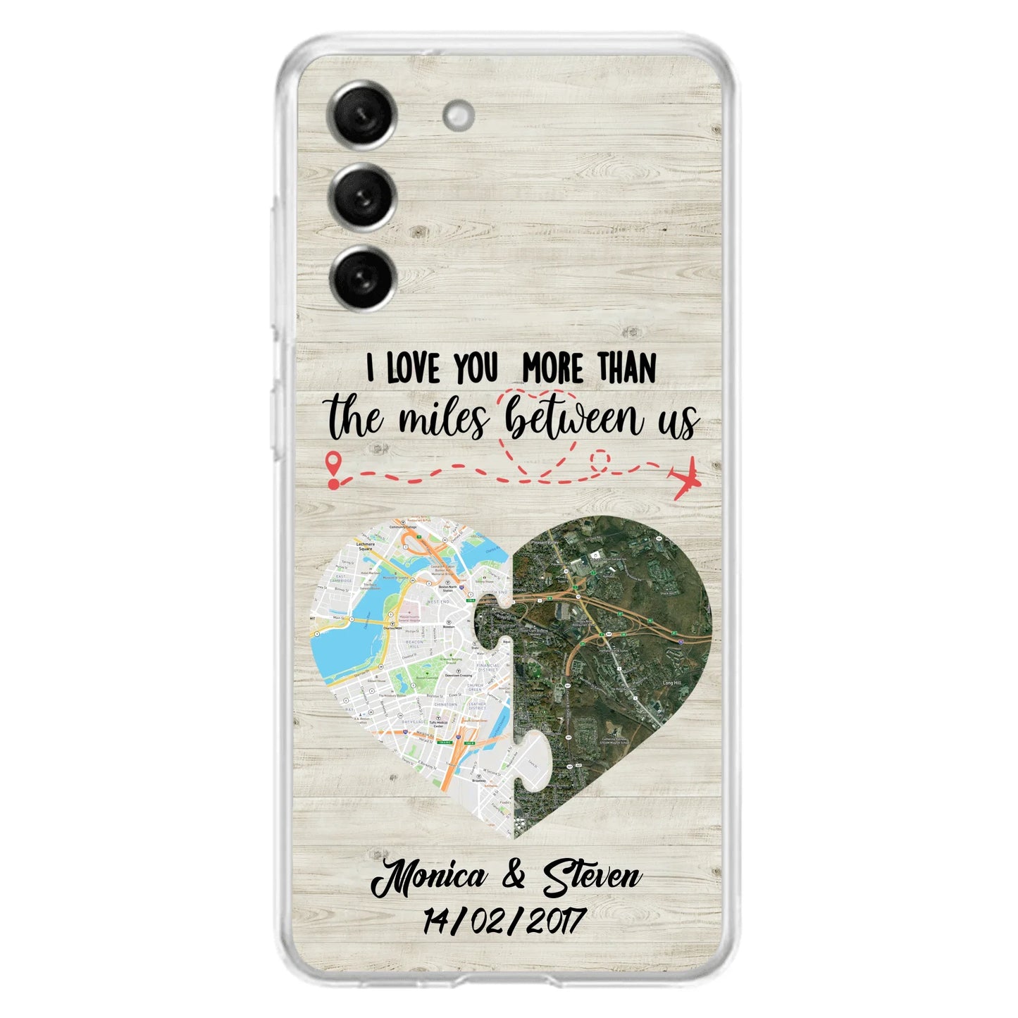 Custom Personalized Long Distance Relationship Phone Case - I Love You More Than The Miles Between Us - Case For iPhone And Samsung