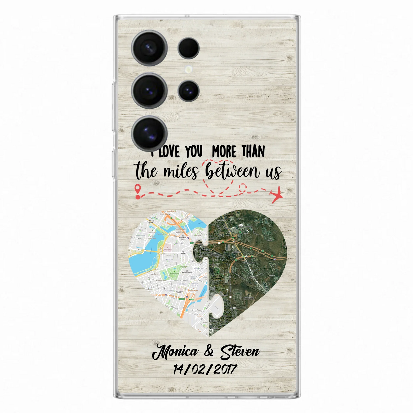 Custom Personalized Long Distance Relationship Phone Case - I Love You More Than The Miles Between Us - Case For iPhone And Samsung