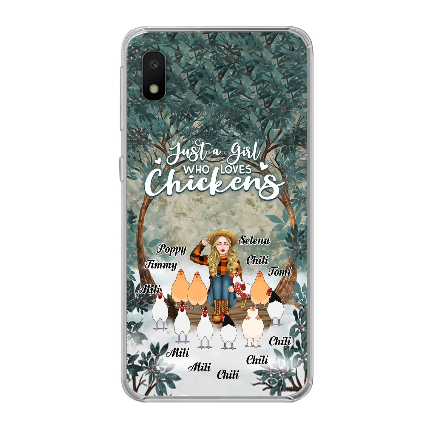 Custom Personalized Just A Girl Who Loves Chickens Phone Case - Girl With Upto 10 Chickens - Case For iPhone And Samsung
