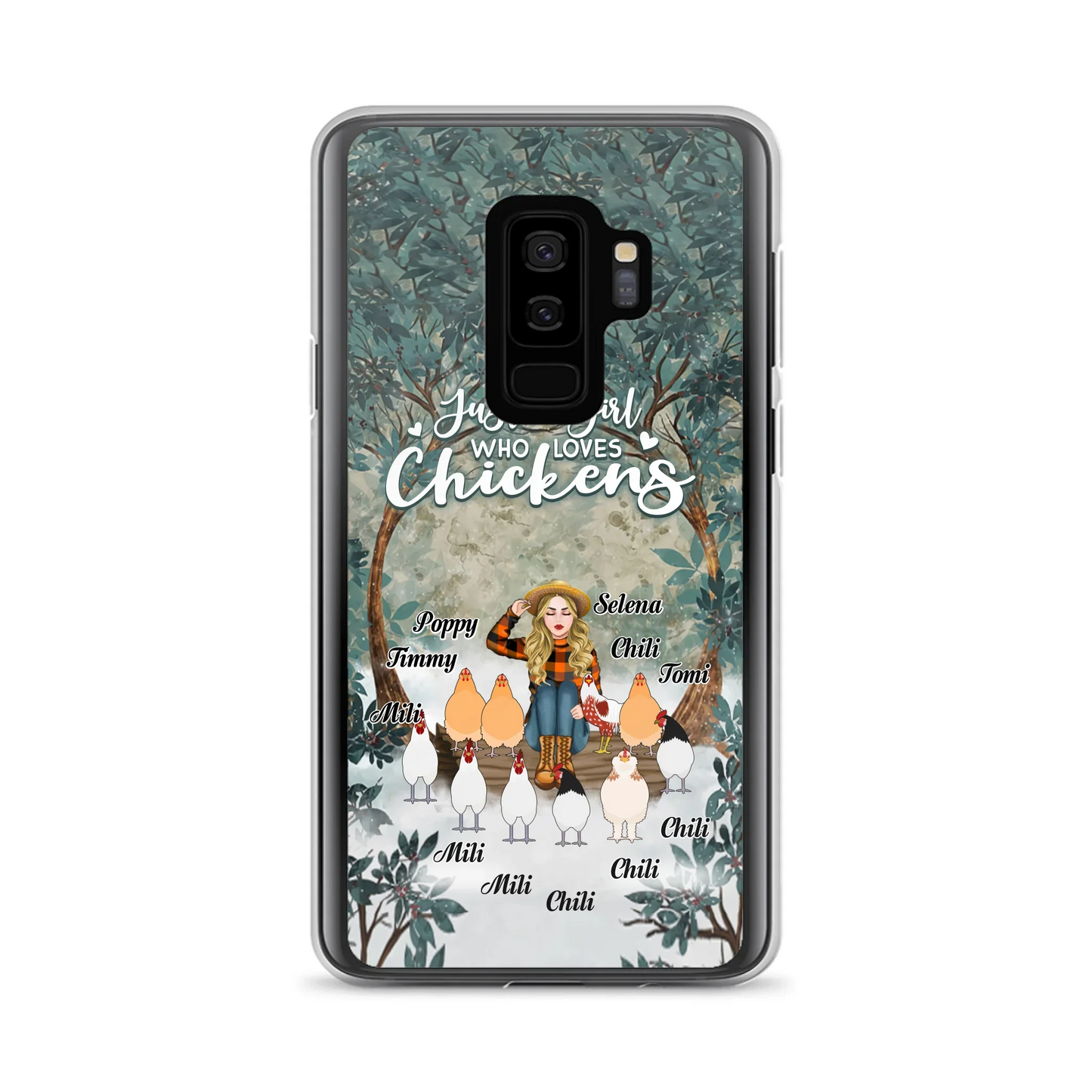 Custom Personalized Just A Girl Who Loves Chickens Phone Case - Girl With Upto 10 Chickens - Case For iPhone And Samsung