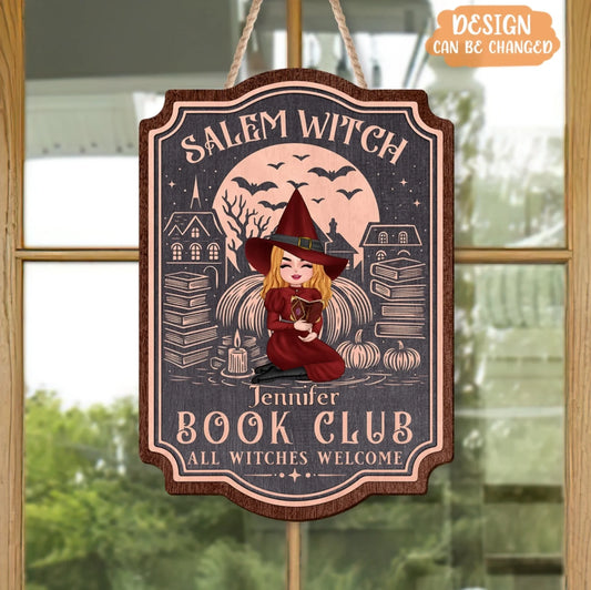 Personalized Salem Witch Book Club Wooden Sign - Gift Idea For Book Lover - All Witches Welcome