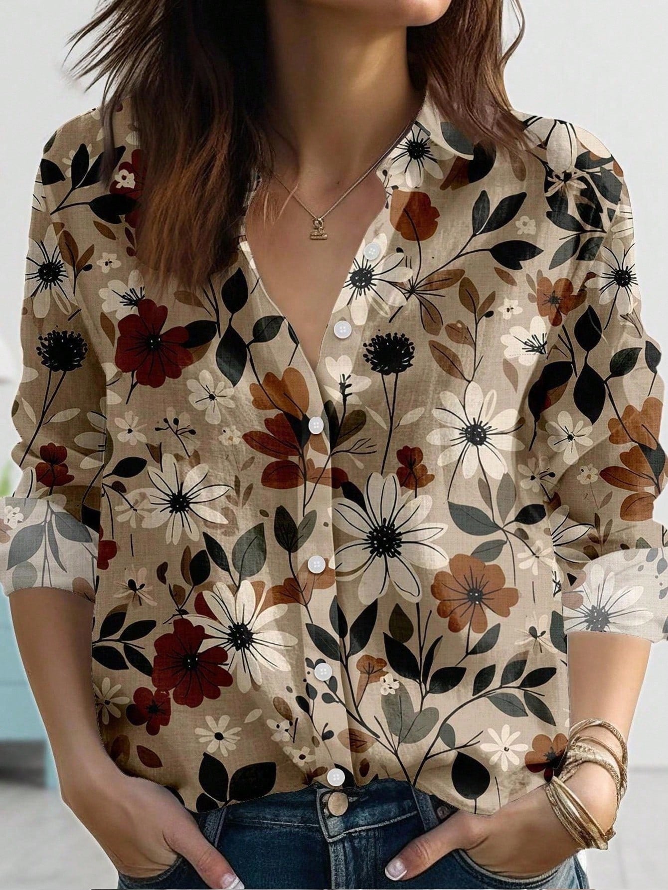 New Womens Long-sleeve Striped Shirt
