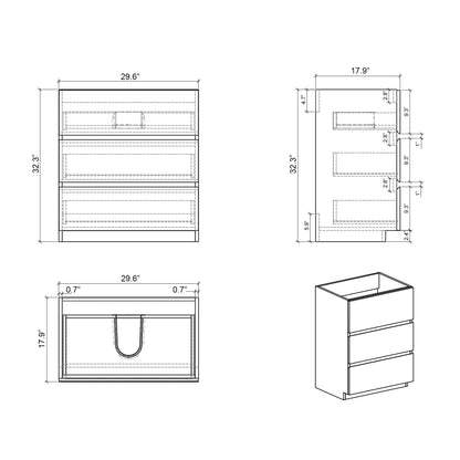 Alice - Bathroom Vanity With Sink, Large Storage Freestanding