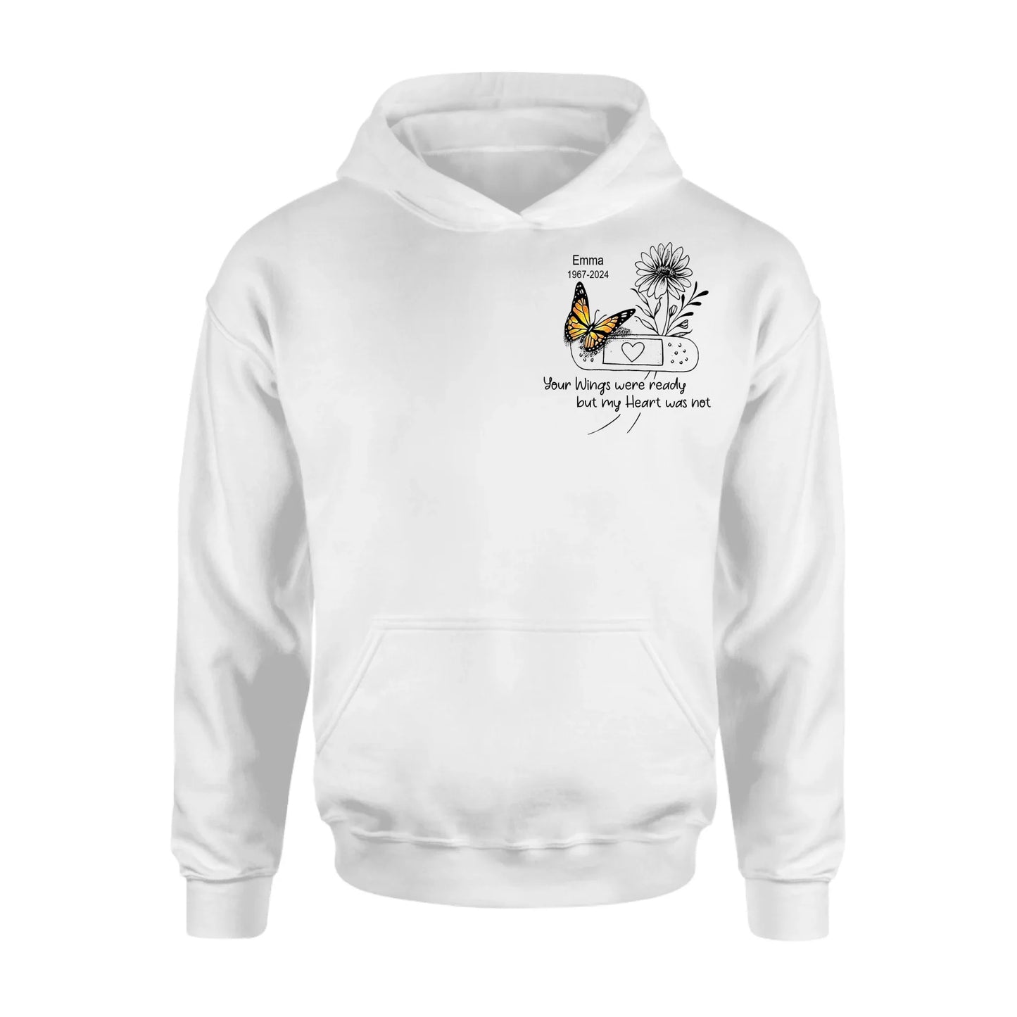 Personalized Memorial Unisex T-shirt/Long Sleeve/Sweatshirt/Hoodie - Memorial Gift Idea - Your Wings Were Ready But My Heart Was Not