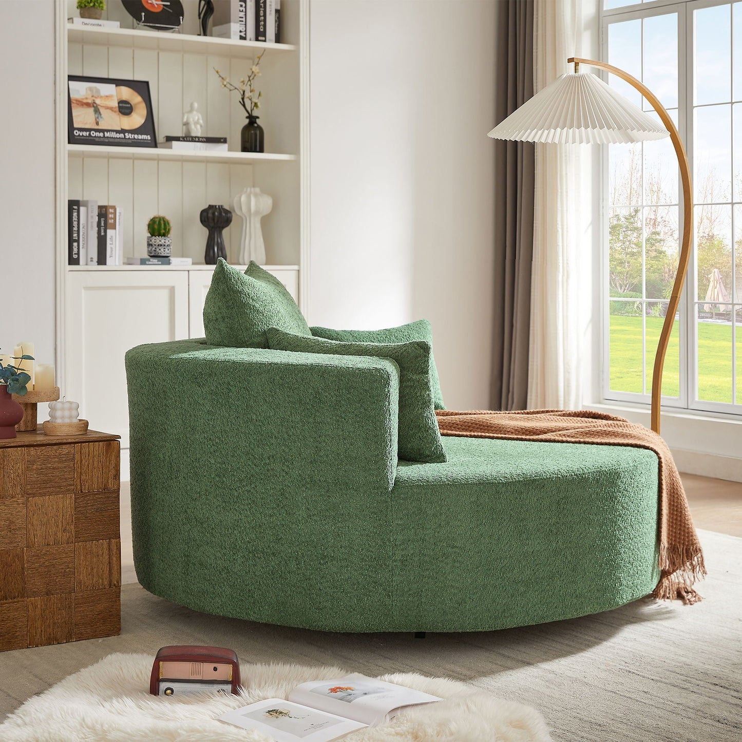360° Swivel Accent Barrel Chair With 3 Removable Pillows For Living Room