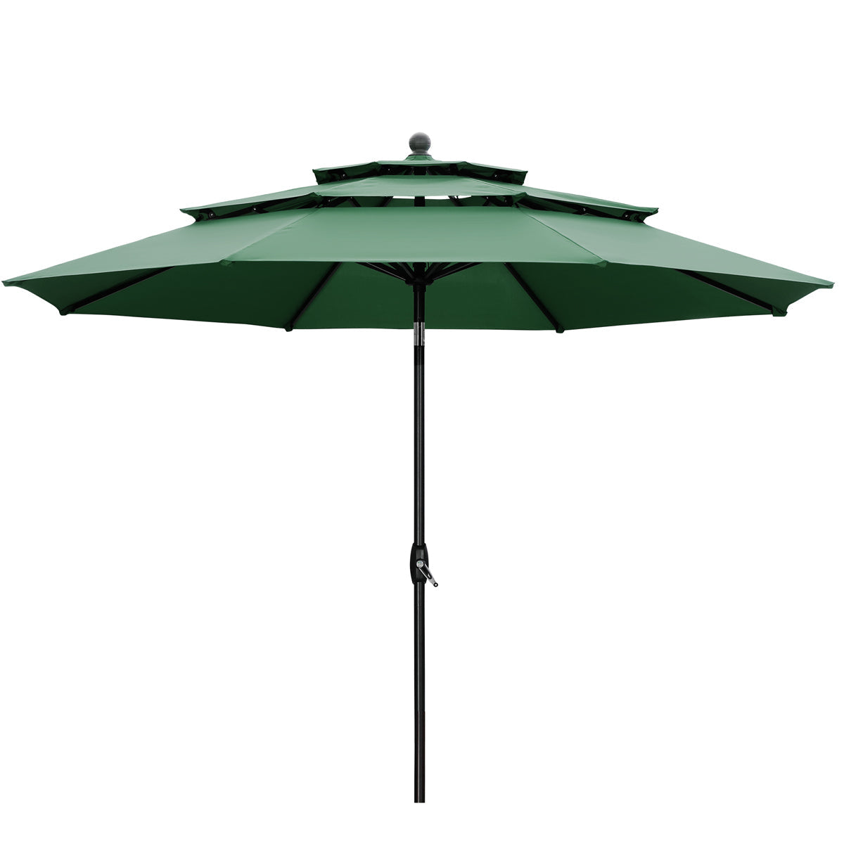 Ainfox 10FT 3 tier vented Patio Umbrella Outdoor Table Umbrella,Market Umbrella with Push Button Tilt and Crank for Garden, Lawn, Deck, Backyard & Pool