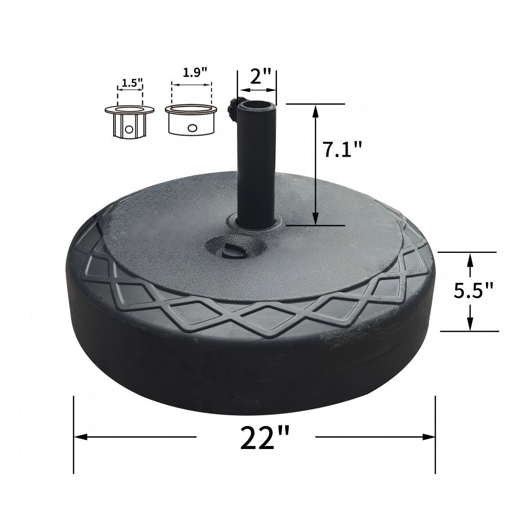 Ainfox 10FT 3 tier vented Outdoor Table Umbrella with Partern Umbrella Base For Beach Market Backyard Camping
