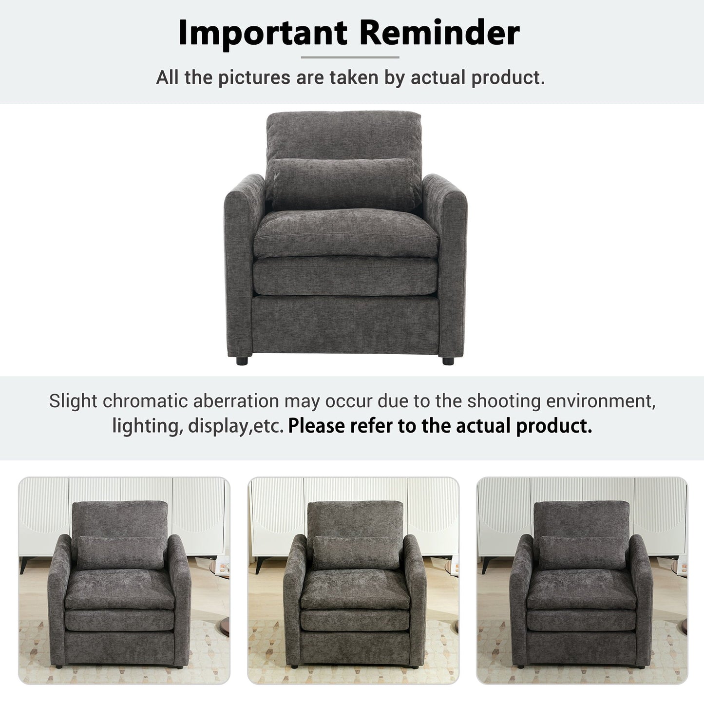 Cozy Upholstered Cushion Armchair For Living Room