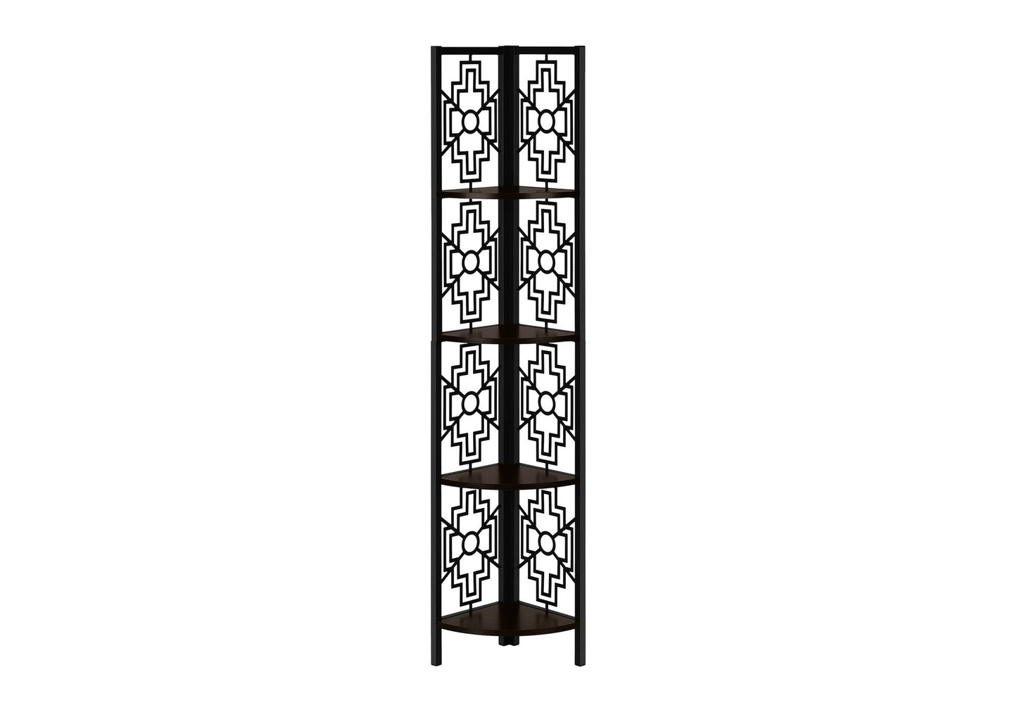 4 Tier Corner Bookshelf Bookcase for Office, Transitional Style