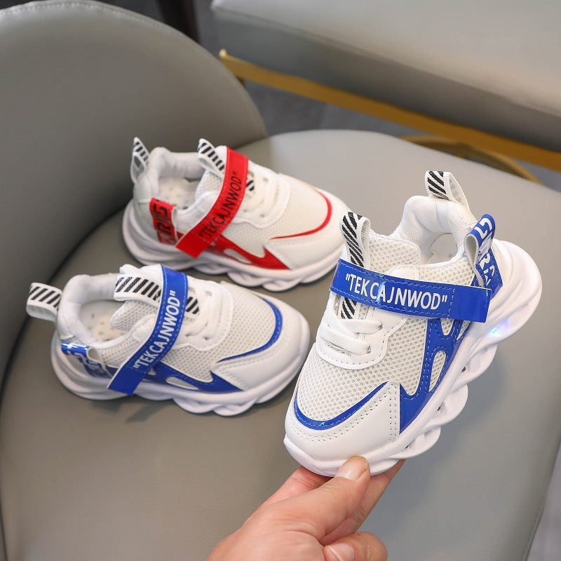New Red light up Breathable unisex Sport Luminous Shoes for kids