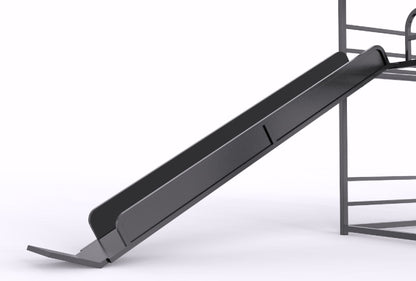 Full Size House Loft Bed With Slide And Ladder - Black
