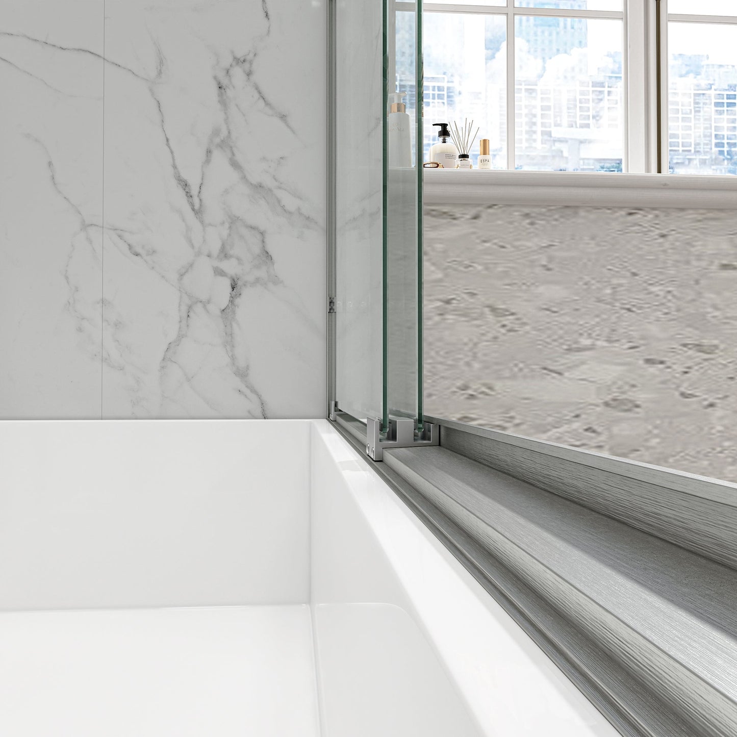 55-60" W x 60" H Brushed Nickel Double Bypass Sliding Shower Door