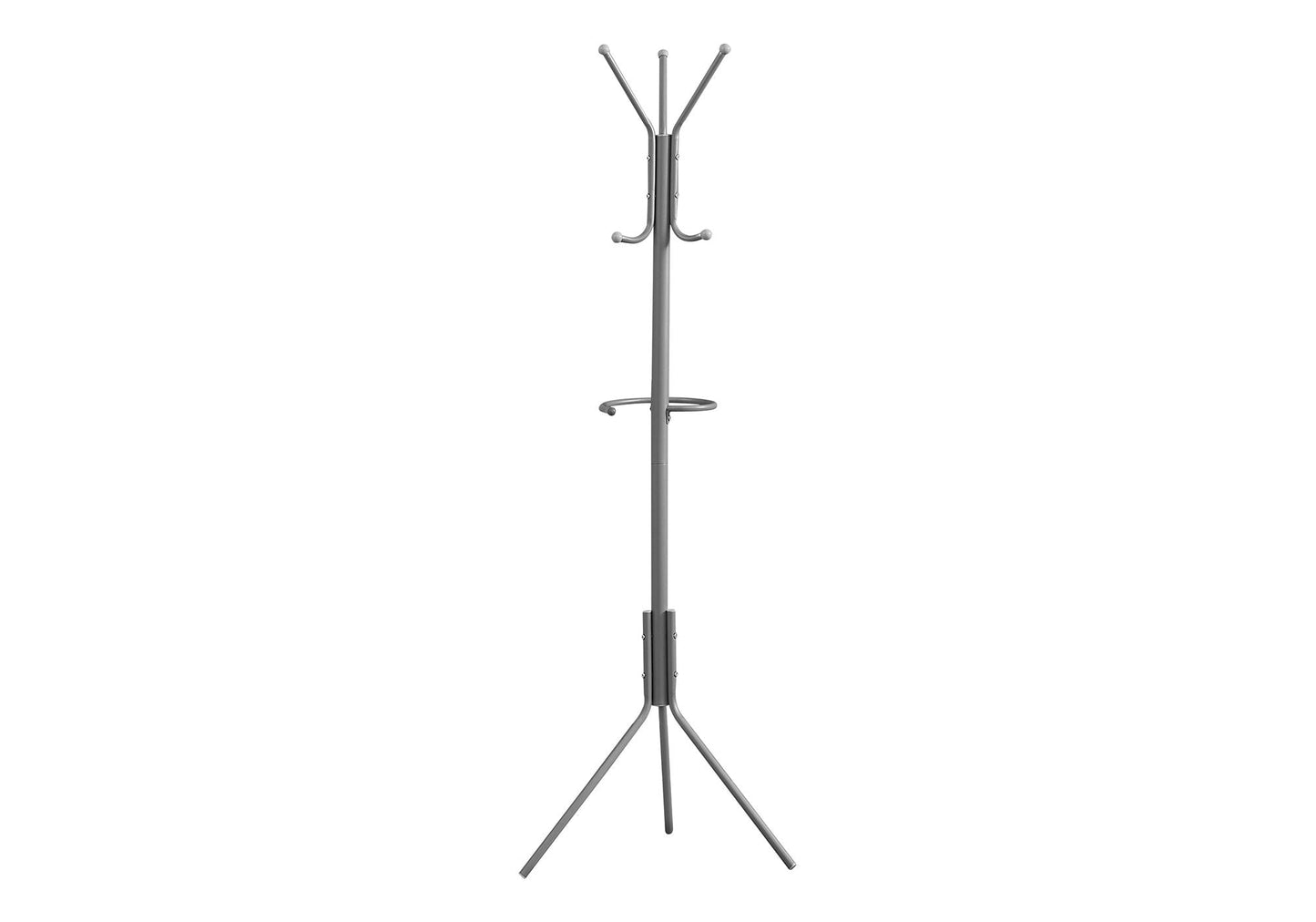 Freestanding Coat Rack with 6 Hooks and Hanging Bar