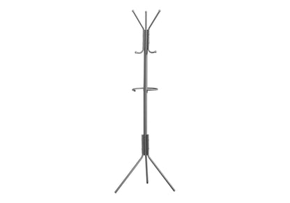 Freestanding Coat Rack with 6 Hooks and Hanging Bar
