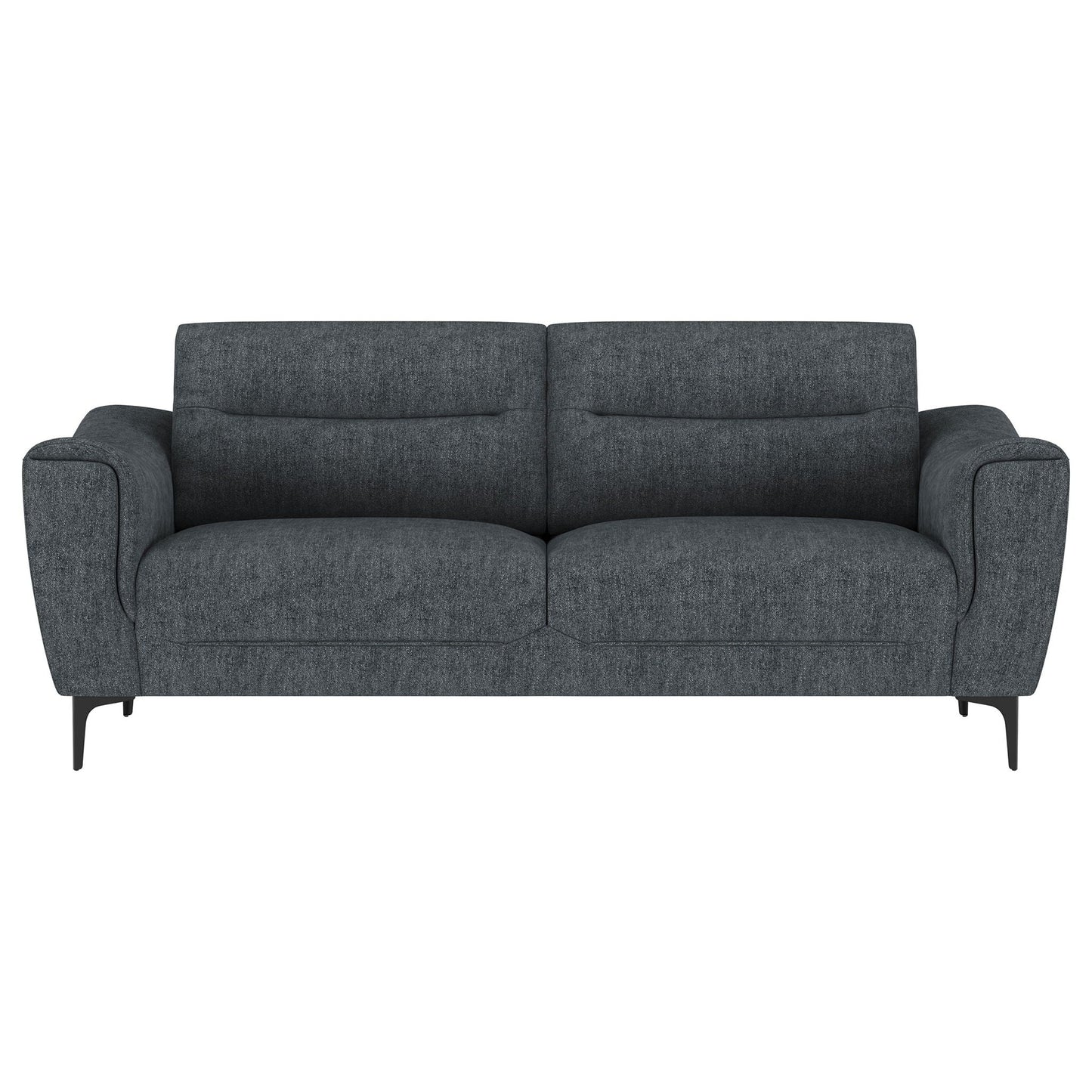 Oberle - 2 Piece Upholstered Sofa Set With Pocket Coil Seating - Charcoal