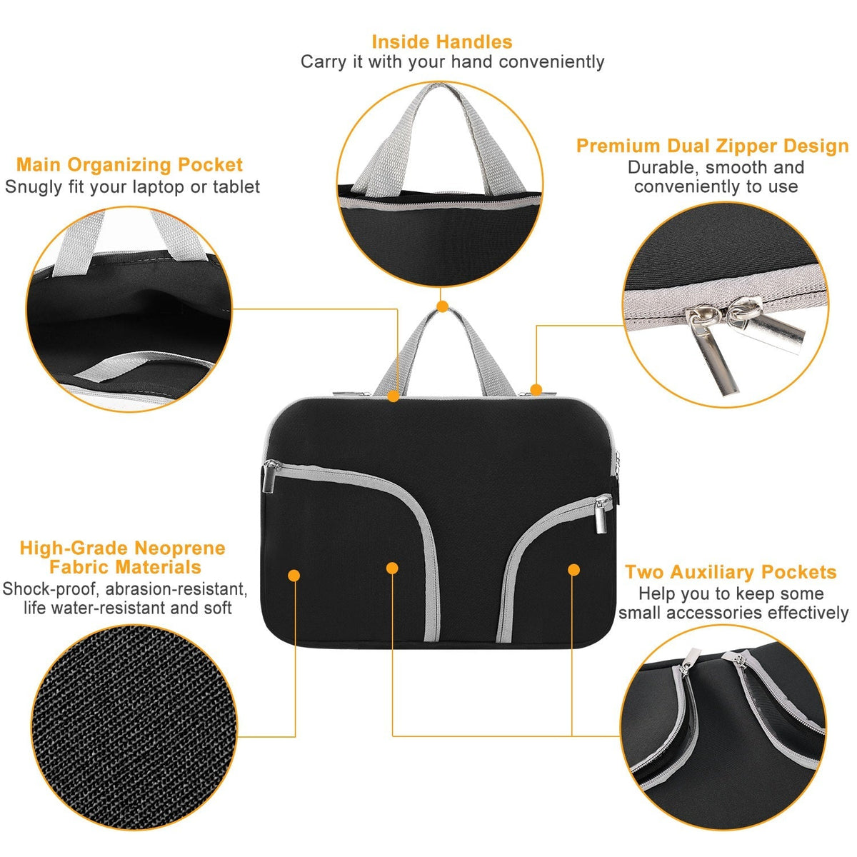 Portable Laptop Sleeve Bag for Macbook Air 11"13"12"15" Notebook Protector Case Carry Bag