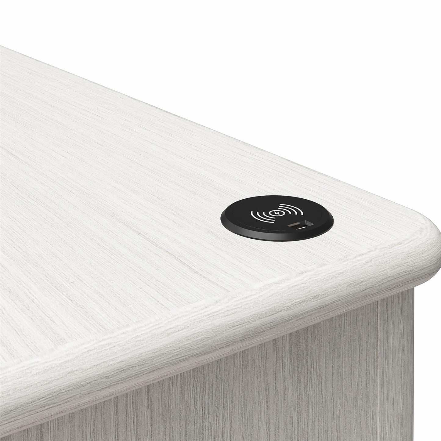 Selena - Double Pedestal Desk - Rustic White