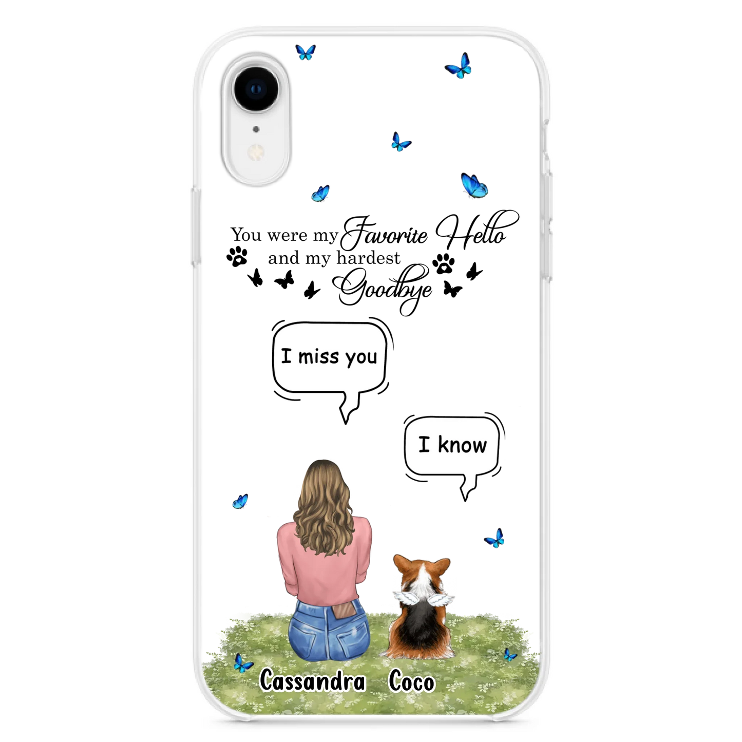 Personalized Pet Phone Case - Upto 4 Pets - Mother's Day Gift Idea For Couple/Dog/Cat Lover - You Were My Favorite Hello - Case For iPhone/Samsung