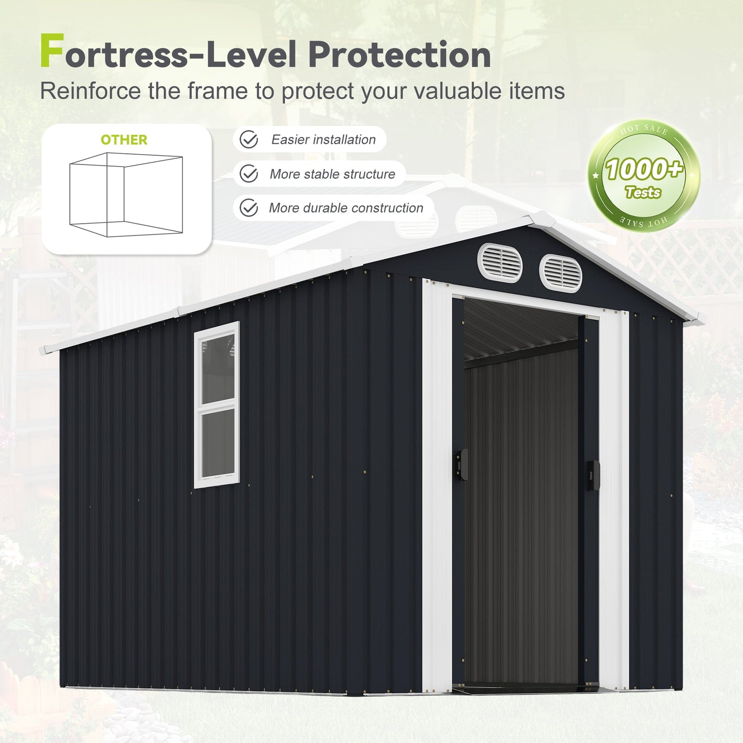 Campcraft 8x6 FT Outdoor Metal Storage Shed