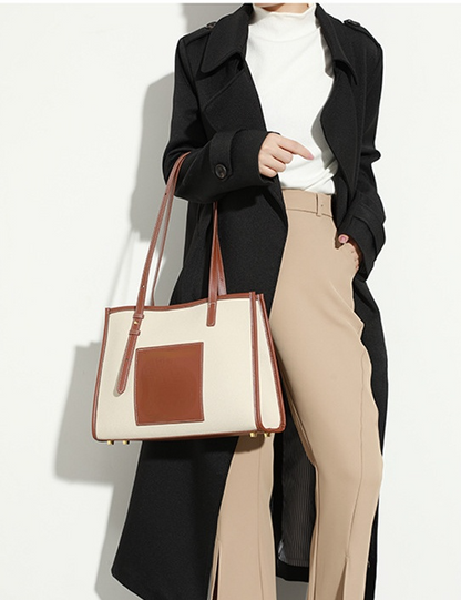 Women tote bag trendy fashion simple large capacity ladies shoulder bag 8001