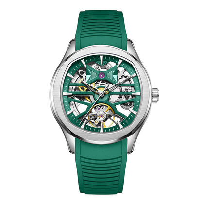 Mens Watch With A Transparent Mechanical Skeleton Dial