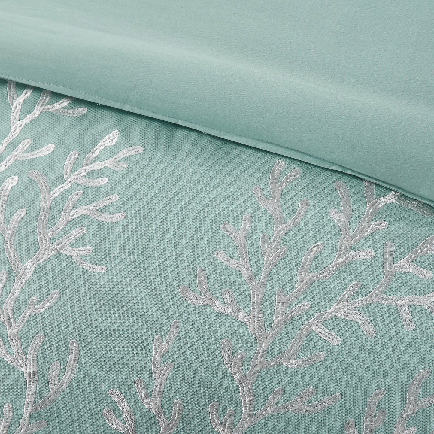 Oversized Cotton Jacquard Comforter Set Aqua Cal King