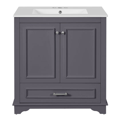 Bathroom Vanity With Sink, Cabinet & 2 Soft Closing Doors & Adjustable Shelf