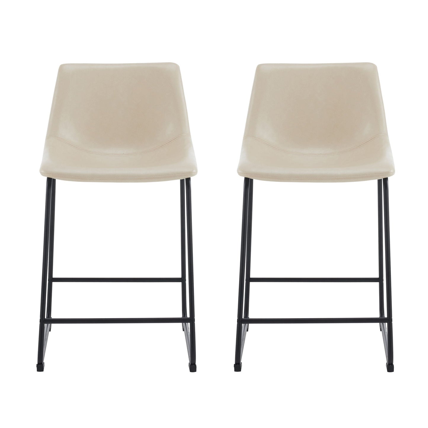 Vintage Style Armless Industrial Counter Stool Set of 2